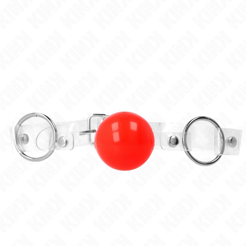 KINK - PALLA IN PVC TRASPARENTE ROSSA BAVAGLIO 4 CM REGOLABILE KINK - PALLA IN PVC TRASPARENTE ROSSA BAVAGLIO 4 CM REGOLABILE