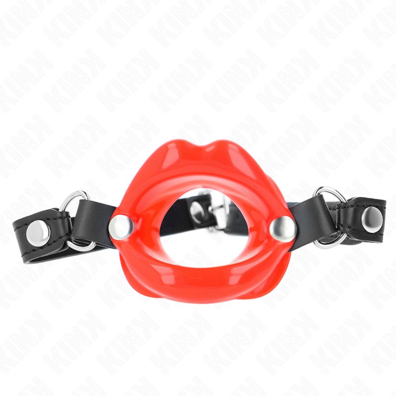 KINK - BAVAGLIO LIP 8 CM CON CINTURINO IN SIMILPELLE ROSSO 63 x 2 CM REGOLABILE 39-58 CM KINK - BAVAGLIO LIP 8 CM CON CINTURINO IN SIMILPELLE ROSSO 63 x 2 CM REGOLABILE 39-58 CM