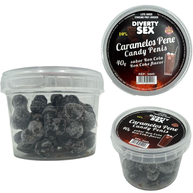 DIABLO PICANTE - 20 CARAMELLE PER PENE AL GUSTO RON COLA DIABLO PICANTE - 20 RON COLA FLAVORED PENIS CANDIES