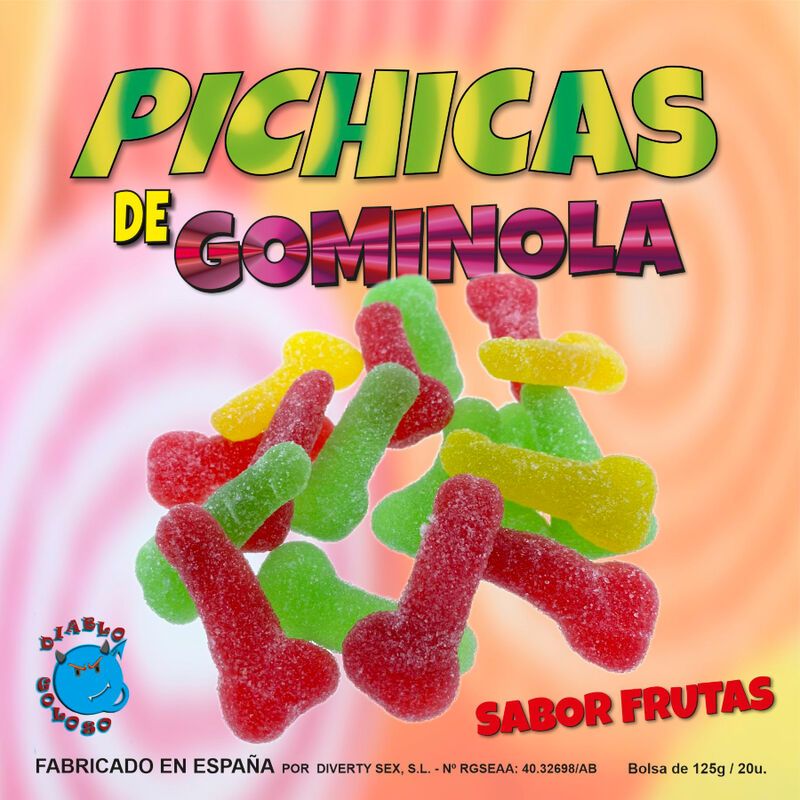 DIABLO GOLOSO - PICHITAS GUMMINOL ALLA FRUTTA CON ZUCCHERO DIABLO GOLOSO - FRUIT GUMMINOL PICHITAS WITH SUGAR