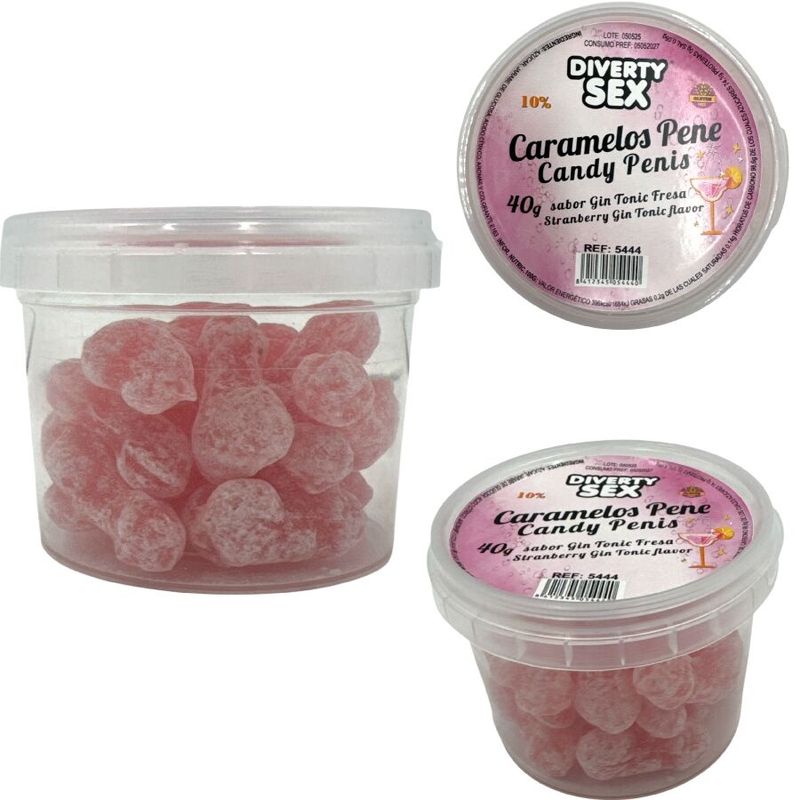 DIABLO PICANTE - 20 CARAMELLE A FORMA DI PENE AL GUSTO DI GIN & TONIC DIABLO PICANTE - 20 GIN & TONIC FLAVORED PENIS CANDIES