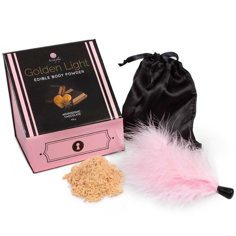 SECRETPLAY - KIT GOLDEN LIGHT AFRODISIACO POLVERE EDIBILE DI CIOCCOLATO E PIUMA SECRETPLAY - KIT GOLDEN LIGHT AFRODISIACO POLVERE EDIBILE DI CIOCCOLATO E PIUMA