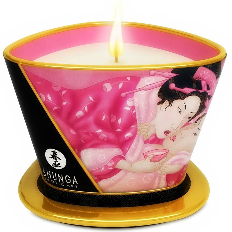SHUNGA - MINI CARESS BY CANDELIGHT CANDELA DA MASSAGGIO AFRODISIACA ALLE ROSE 170 ML SHUNGA - MINI CARESS BY CANDELIGHT APHRODISIAC ROSES MASSAGE CANDLE 170 ML