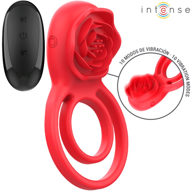 INTENSE - GAIL STIMOLATORE ROSE 10 VIBRAZIONI ROSSO TELECOMANDO INTENSE - GAIL STIMULATOR ROSE 10 VIBRATIONS RED REMOTE CONTROL