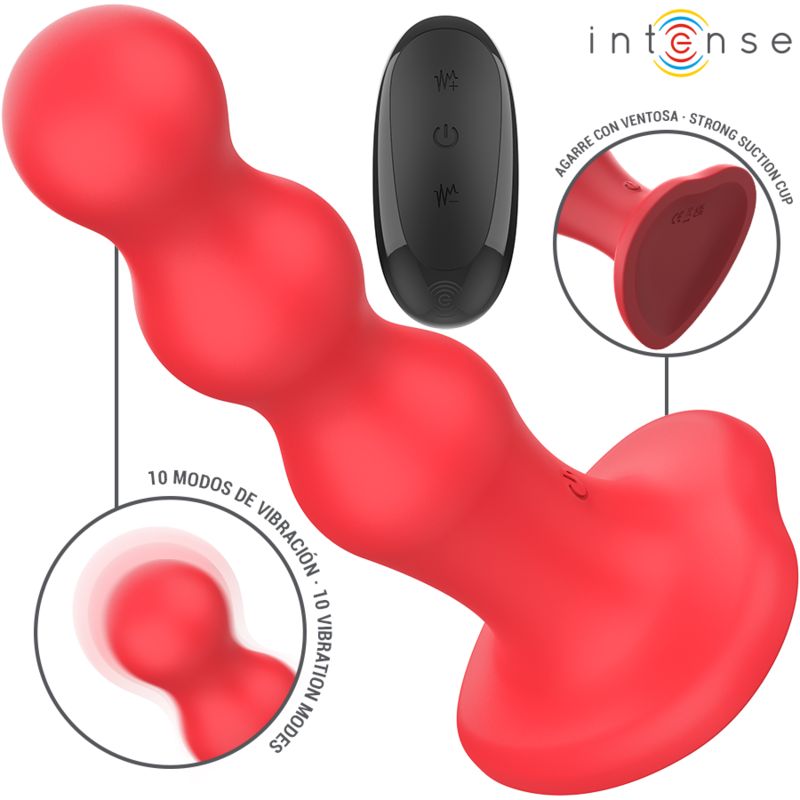 INTENSE - CODY VIBRATORE CON VENTOSA TELECOMANDO ROSSO INTENSE - CODY VIBRATOR WITH SUCTION CUP RED REMOTE CONTROL