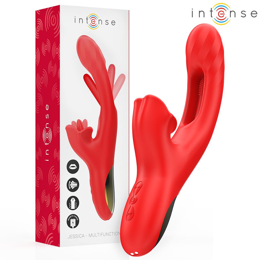 INTENSE - JESSICA VIBRATORE MULTIFUNZIONE STIMOLAZIONE CLITORIDE 24,8 CM ROSSO INTENSE - JESSICA VIBRATORE MULTIFUNZIONE STIMOLAZIONE CLITORIDE 24,8 CM ROSSO