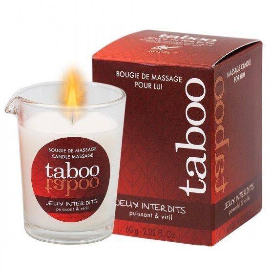 RUF - CANDELA DA MASSAGGIO TABOO PER LUI JEUX INTERDITS AROMA DI LICHENE SELVAGGIO RUF - TABOO MASSAGE CANDLE FOR HIM JEUX INTERDITS WILD LICHEN AROMA