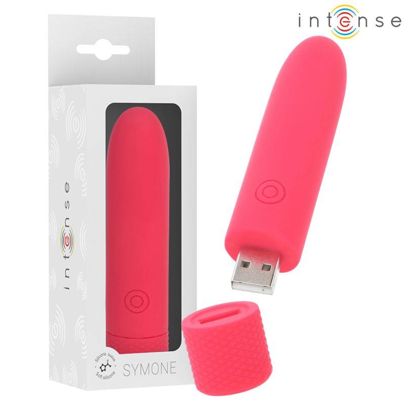INTENSE - SYMONE PROIETTILE VIBRANTE RICARICABILE USB 8 VIBRAZIONI ROSSO 10 X 2,2 CM INTENSE - SYMONE PROIETTILE VIBRANTE RICARICABILE USB 8 VIBRAZIONI ROSSO 10 X 2,2 CM