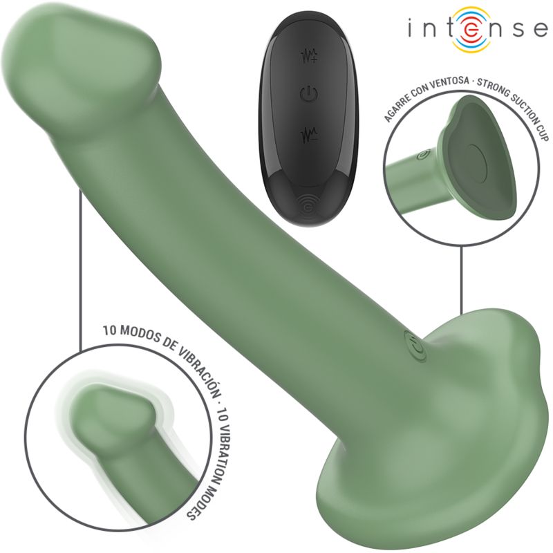 INTENSE - VIBRATORE BECCA CON VENTOSA 10 VIBRAZIONI TELECOMANDO VERDE INTENSE - VIBRATORE BECCA CON VENTOSA 10 VIBRAZIONI TELECOMANDO VERDE