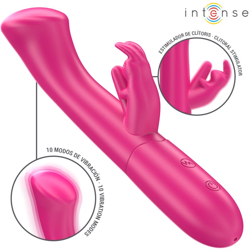 INTENSE - JULIETA VIBRATORE CONIGLIO 18,6 CM 10 VIBRAZIONI ROSA INTENSE - JULIETA RABBIT VIBRATOR 18.6 CM 10 VIBRATIONS PINK
