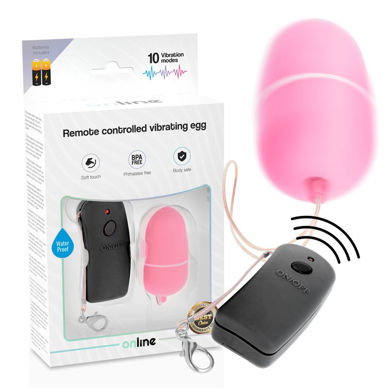 ONLINE - UOVO VIBRANTE CON TELECOMANDO ROSA ONLINE - REMOTE CONTROLLED VIBRATING EGG PINK