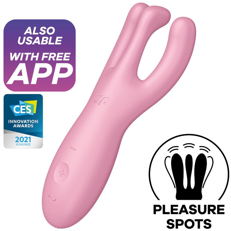 SATISFYER - APP THREESOME 4 VIBRATORE ROSA SATISFYER - APP THREESOME 4 VIBRATORE ROSA