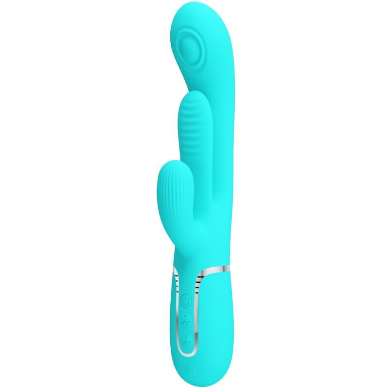 PRETTY LOVE - SHANIA TRIPLE RABBIT VIBRATORE MULTIFUNZIONE 3 IN 1 BLU PRETTY LOVE - SHANIA TRIPLE RABBIT VIBRATORE MULTIFUNZIONE 3 IN 1 BLU