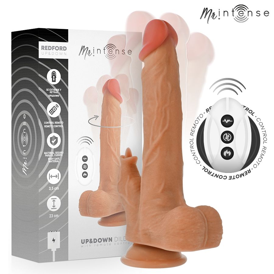 MR INTENSE - REDFORD MULTIFUNZIONE REALISTICO CON VIBRAZIONE E TELECOMANDO SU E GI� 23 CM -O- 3,5 CM MR INTENSE - REDFORD MULTIFUNZIONE REALISTICO CON VIBRAZIONE E TELECOMANDO SU E GI� 23 CM -O- 3,5 CM