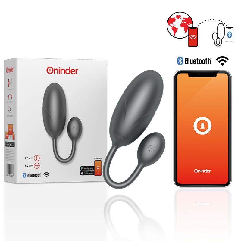 ONINDER - UOVO VIBRANTE TOKYO NERO 7,5 X 3,2 CM APP GRATUITA ONINDER - TOKYO VIBRATING EGG BLACK 7.5 X 3.2 CM FREE APP