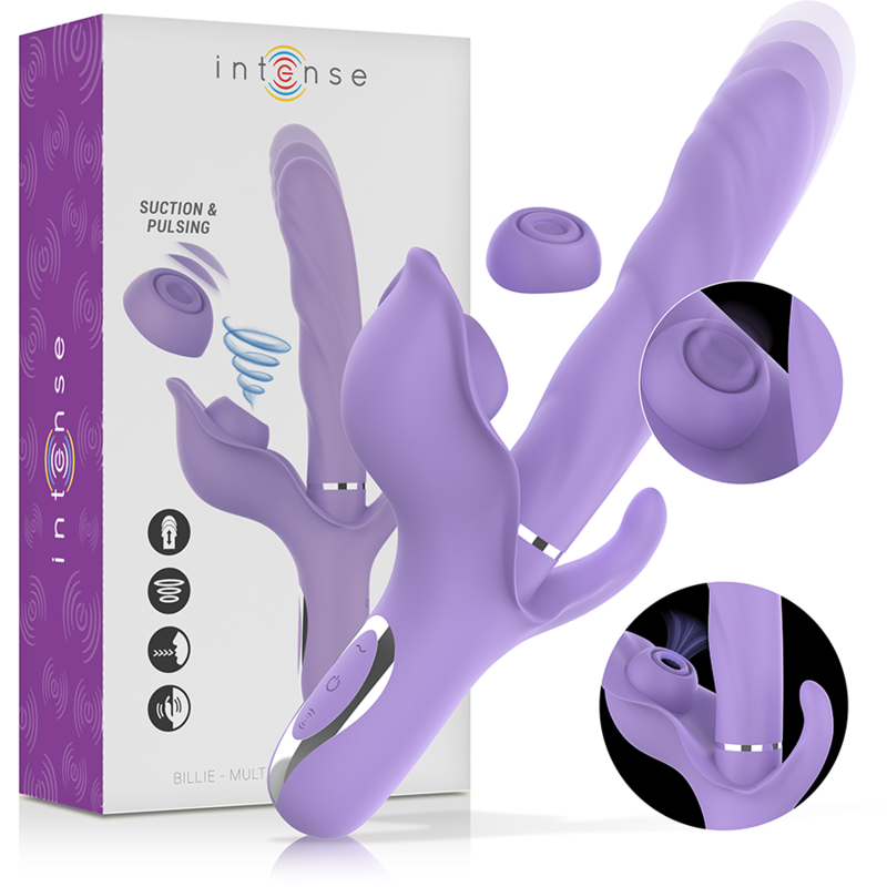 INTENSE - BILLIE VIBRATORE MULTIFUNZIONALE RICARICABILE A SUCCHIO CON PULSANTE VIOLA INTENSE - BILLIE VIBRATORE MULTIFUNZIONALE RICARICABILE A SUCCHIO CON PULSANTE VIOLA