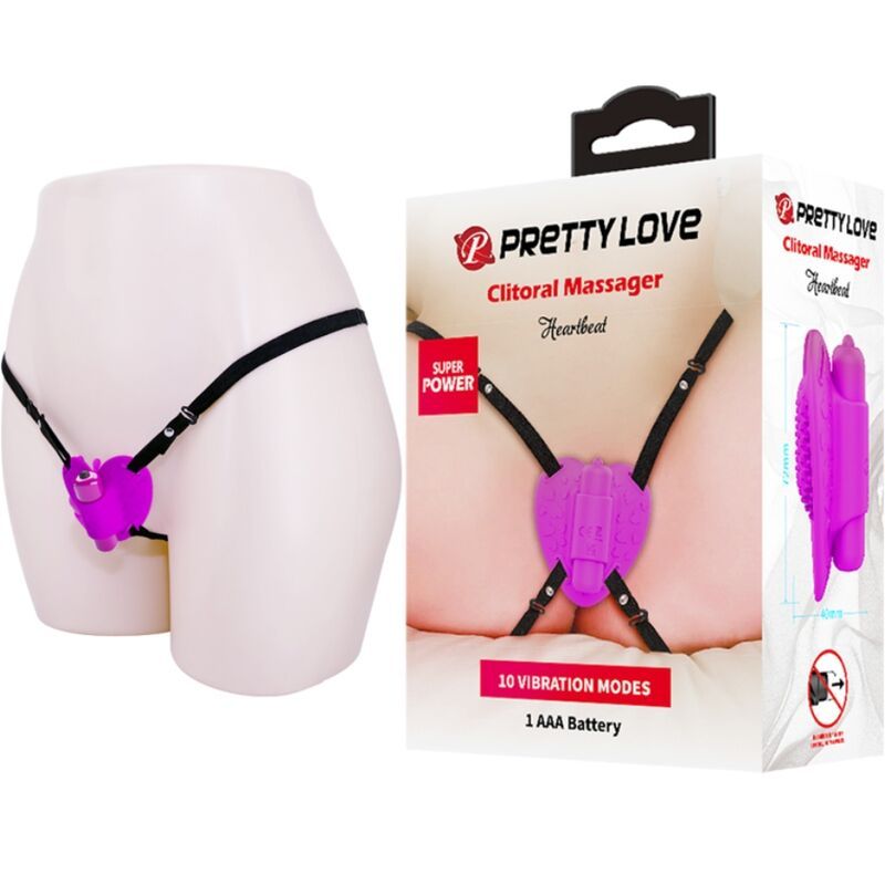 PRETTY LOVE - MASSAGGIATORE PER CLITORIDE HEARTBEAT 10 MODALIT DI VIBRAZIONE VIOLA PRETTY LOVE - HEARTBEAT CLITORIS MASSAGER 10 VIBRATION MODES PURPLE