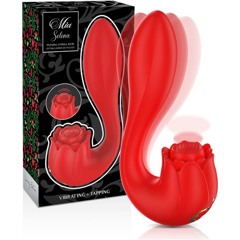 MIA - SELENA STIMOLATORE VIBRANTE + TAPPING ROSSO MIA - SELENA STIMULATOR VIBRATING + TAPPING RED