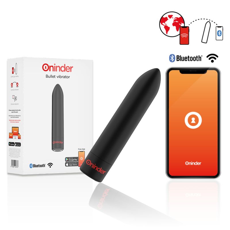 ONINDER - BERLIN VIBRATORE BULLET NERO 9 MODALIT� 8,5 X 2 CM - APP GRATUITA