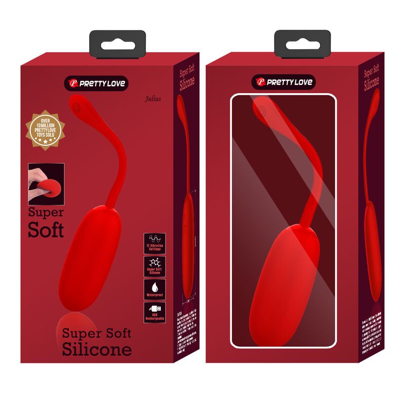 PRETTY LOVE - UOVO VIBRANTE JULIUS IMPERMEABILE-RICARICABILE ROSSO PRETTY LOVE - UOVO VIBRANTE JULIUS IMPERMEABILE-RICARICABILE ROSSO
