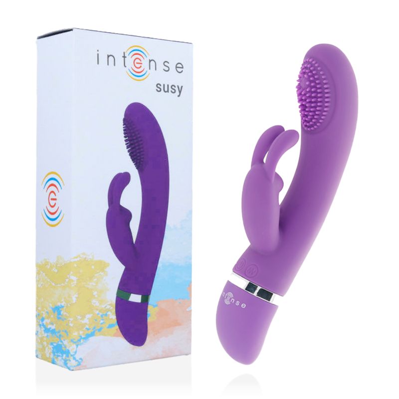 INTENSE - VIBRATORE OSCILLANTE IN SILICONE RABBIT LILLA SUSY INTENSE - SUSY SILICONE RABBIT LILAC OSCILLATING VIBRATOR