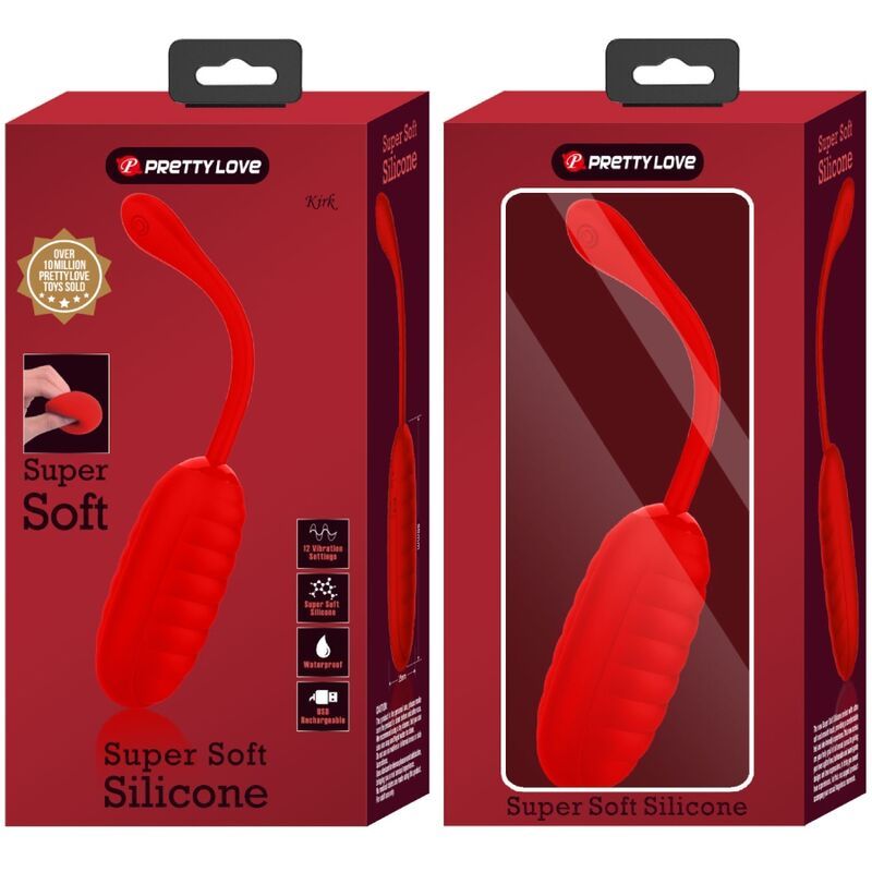 PRETTY LOVE - UOVO VIBRANTE RICARICABILE KIRK ROSSO PRETTY LOVE - KIRK RECHARGEABLE VIBRATING EGG RED