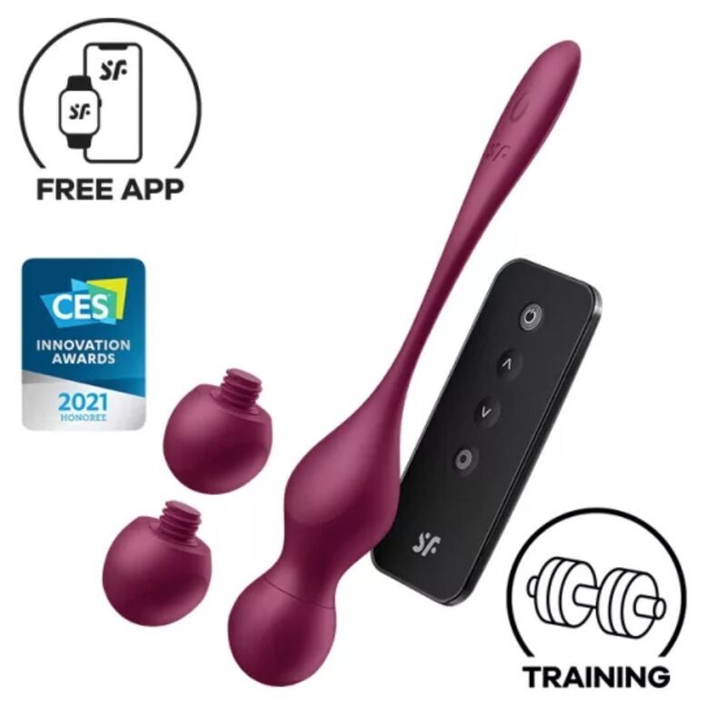 SATISFYER - LOVE BIRDS VARY SFERE VIBRANTI APP GRATUITA WINE ROSSO SATISFYER - LOVE BIRDS VARY VIBRATING BALLS FREE APP WINE RED