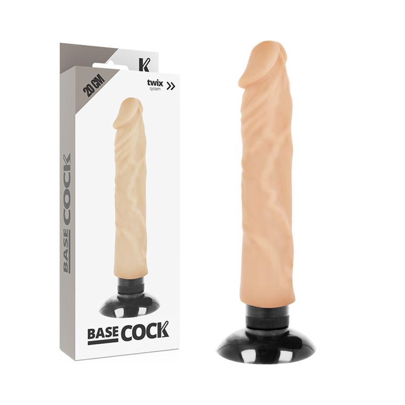 BASECOCK - VIBRATORE REALISTICO 2-1 NATURALE 20 CM -O- 4 CM BASECOCK - VIBRATORE REALISTICO 2-1 NATURALE 20 CM -O- 4 CM