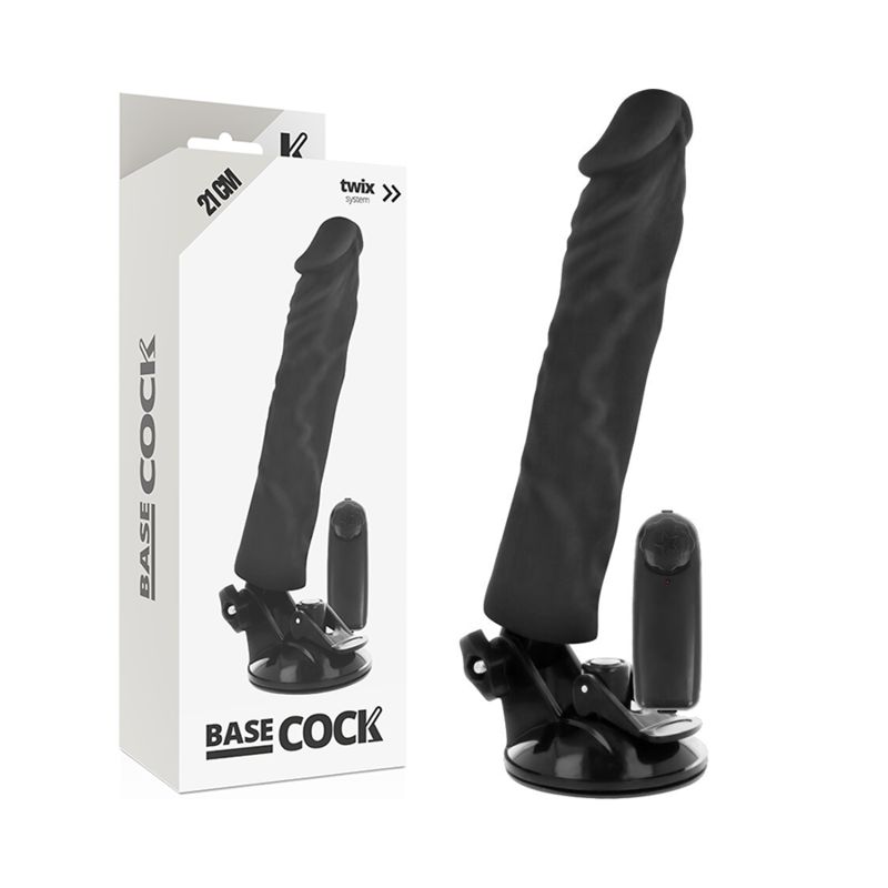 BASECOCK - VIBRATORE REALISTICO TELECOMANDO NERO 21 CM -O- 4 CM BASECOCK - VIBRATORE REALISTICO TELECOMANDO NERO 21 CM -O- 4 CM