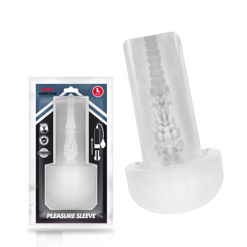 PUMP ADDICTED - MASTURBATORE CON MANICA PER IL PIACERE TAGLIA L PUMP ADDICTED - PLEASURE SLEEVE MASTUBADOR SIZE L