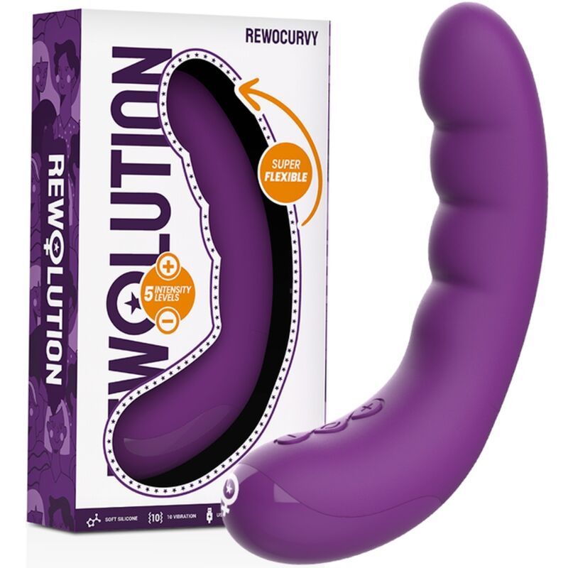 REWOLUTION - VIBRATORE FLESSIBILE RICARICABILE REWOCURVY REWOLUTION - REWOCURVY RECHARGEABLE FLEXIBLE VIBRATOR