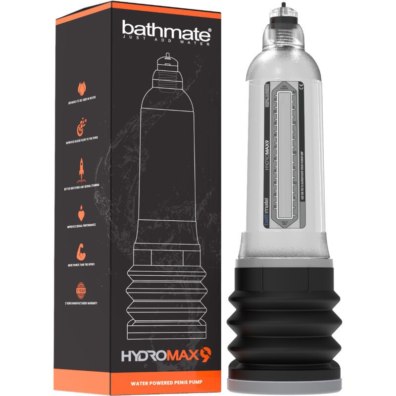 BATHMATE - HYDROMAX 9 POMPA PER LAUMENTO DEL PENE TRASPARENTE BATHMATE - HYDROMAX 9 TRANSPARENT PENIS INCREASE PUMP