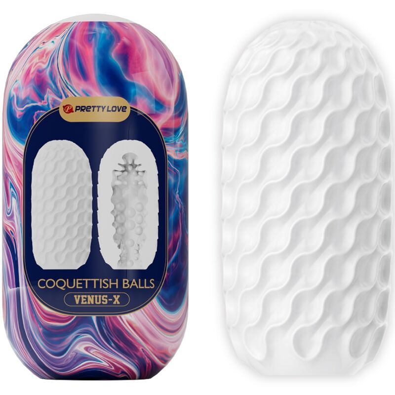 PRETTY LOVE - COQUETISH BALLS SILICONE MASTURBATORE MASCHILE BIANCO PRETTY LOVE - COQUETISH BALLS SILICONE MASTURBATORE MASCHILE BIANCO
