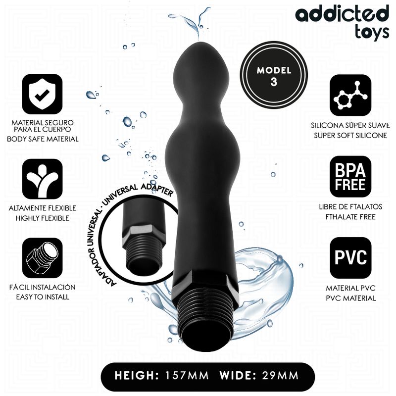 ADDICTED TOYS - PULITORE ANALE CON ADATTATORE UNIVERSALE MODELLO 3 ADDICTED TOYS - ANAL CLEANER WITH UNIVERSAL ADAPTER MODEL 3
