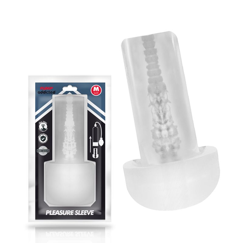 PUMP ADDICTED - MASTURBATORE CON MANICA PER IL PIACERE TAGLIA M PUMP ADDICTED - PLEASURE SLEEVE MASTUBADOR SIZE M