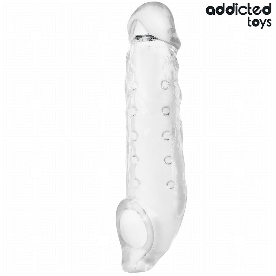 ADDICTED TOYS - GUAINA PER PENE TRASPARENTE TAGLIA M 27 CM ADDICTED TOYS - TRANSPARENT PENIS SHEATH SIZE M 27 CM