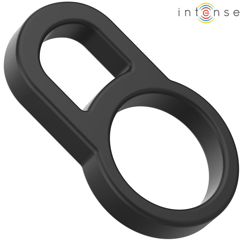 INTENSE - BOBBY DOPPIO ANELLO PER PENE IN SILICONE NERO INTENSE - BOBBY DOUBLE SILICONE PENIS RING BLACK