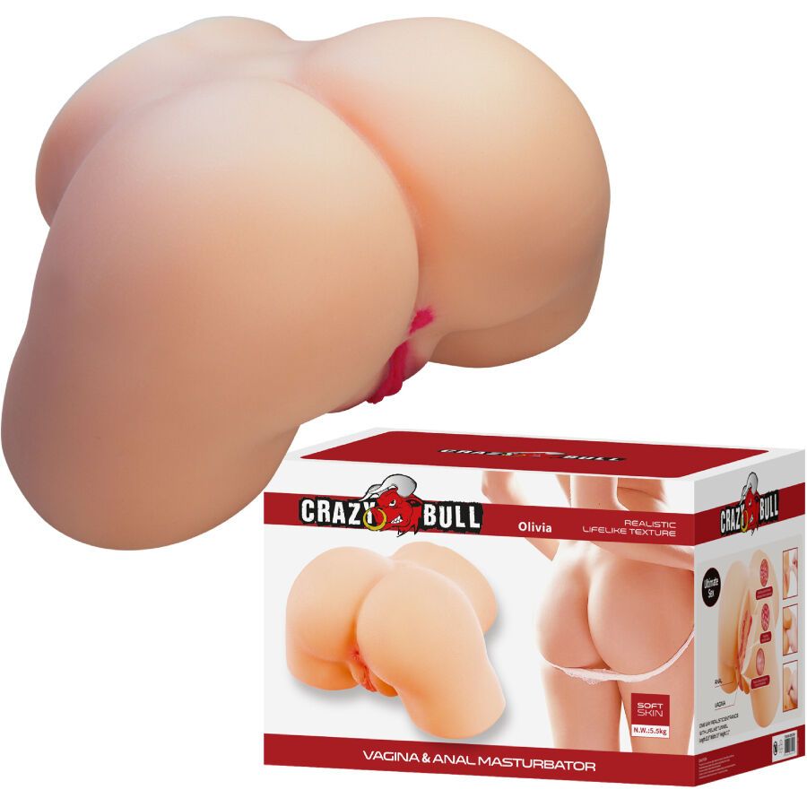 CRAZY BULL - OLIVIA REALISTICO SEDERE FEMMINILE VAGINA E ANALE 5,5 KG CRAZY BULL - OLIVIA REALISTIC FEMALE BUTT VAGINA AND ANAL 5.5 KG