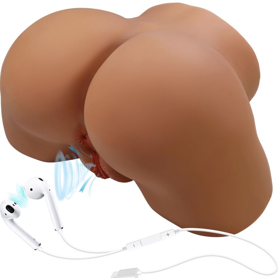CRAZY BULL - GERIANN VIBRATORE E SUCCHIATORE REALISTICO PER POLSO FEMMINILE CON SUONO 5,5 KG CRAZY BULL - GERIANN REALISTIC FEMALE BUTT VIBRATOR AND SUCKER WITH SOUND 5.5 KG