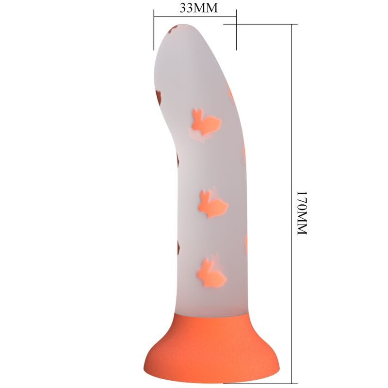 PRETTY LOVE - DILDO MAGICO NIGHTFALL SENZA VIBRAZIONI ARANCIO LUMINOSO PRETTY LOVE - MAGICAL NIGHTFALL DILDO WITHOUT VIBRATION LUMINOUS ORANGE