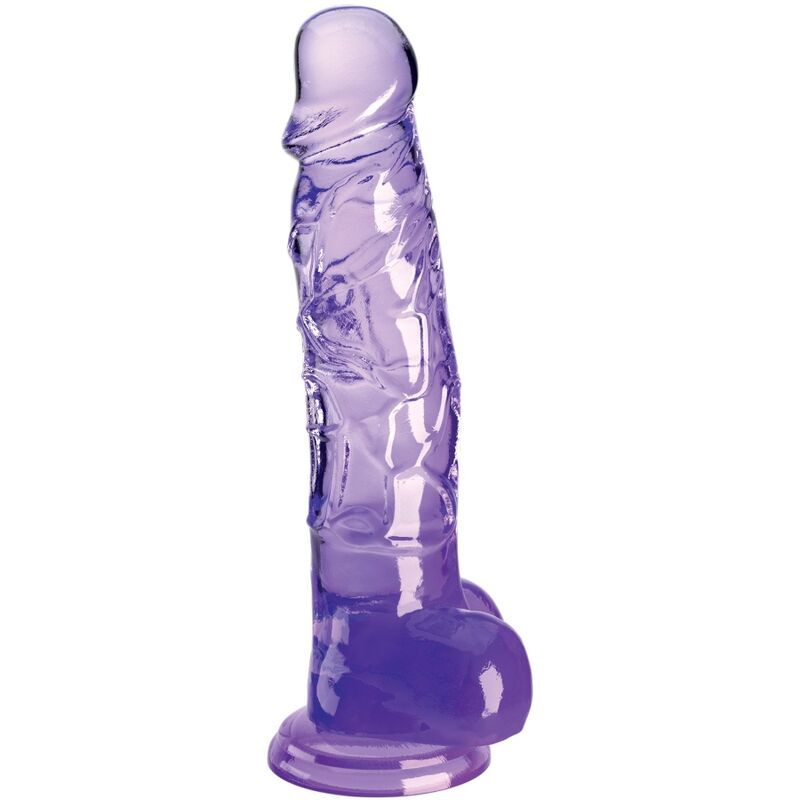 KING COCK - CLEAR PENE REALISTICO CON SFERE 16.5 CM VIOLA KING COCK - CLEAR REALISTIC PENIS WITH BALLS 16.5 CM PURPLE