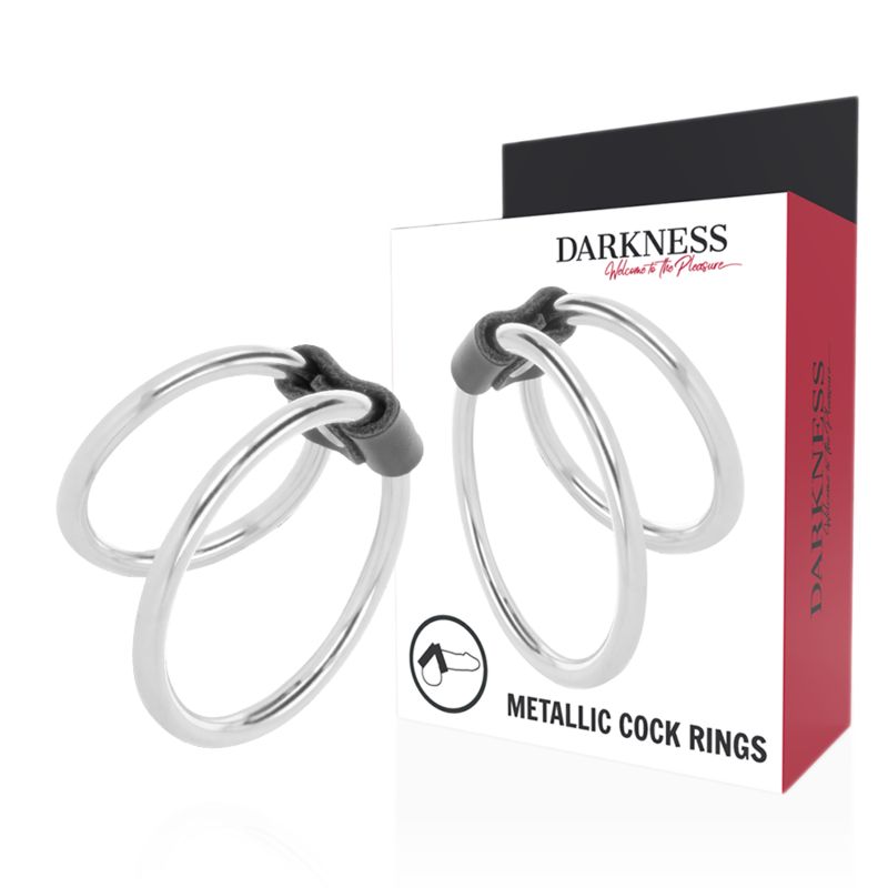 DARKNESS - ANELLO PER PENE DOPPIO IN METALLO DARKNESS - DOUBLE METAL PENIS RING