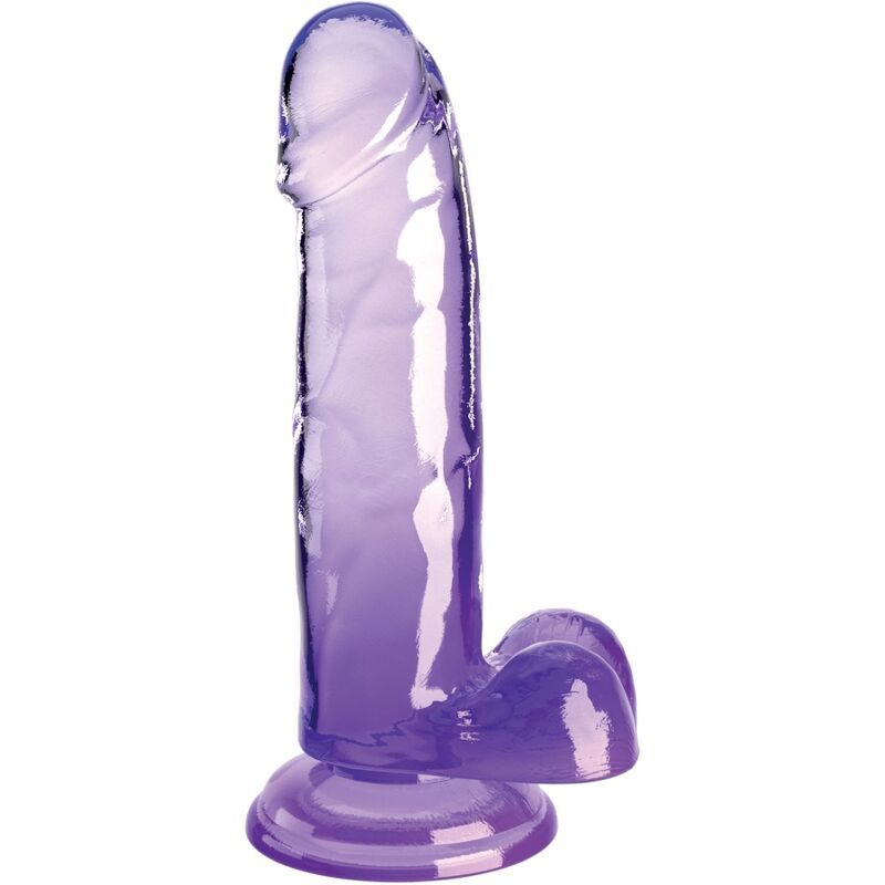 KING COCK - CLEAR PENE REALISTICO CON SFERE 15.2 CM VIOLA KING COCK - CLEAR REALISTIC PENIS WITH BALLS 15.2 CM PURPLE