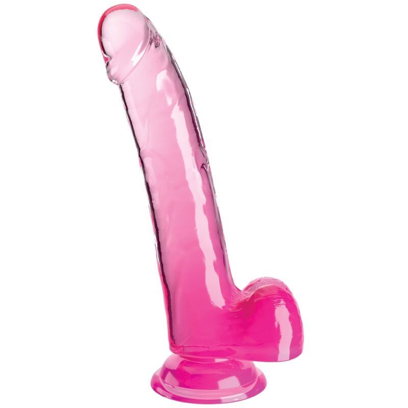KING COCK - CLEAR DILDO CON TESTICOLI 20.3 CM ROSA KING COCK - CLEAR DILDO WITH TESTICLES 20.3 CM PINK