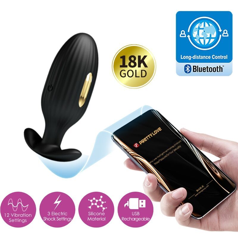 PRETTY LOVE - PLUG ANALE CONTROLLATO DA APP JEFFERSON NERO PRETTY LOVE - PLUG ANALE CONTROLLATO DA APP JEFFERSON NERO