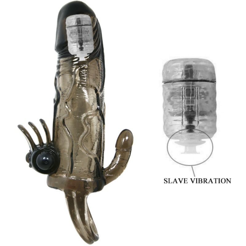 BAILE - COPRI PENE BRAVE MAN CON CLIT E STIMOLAZIONE ANALE DOPPIO BULLET NERO 16.5 CM BAILE - COPRI PENE BRAVE MAN CON CLIT E STIMOLAZIONE ANALE DOPPIO BULLET NERO 16.5 CM