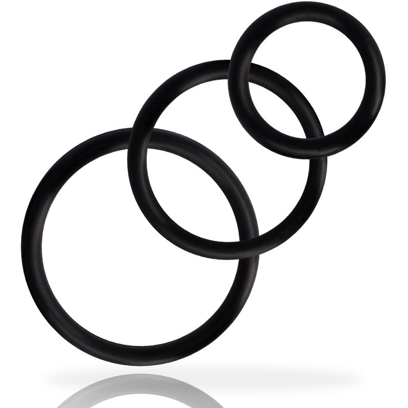 ADDICTED TOYS - SET DI ANELLI PER PENE NERO ADDICTED TOYS - RINGS SET FOR PENIS BLACK