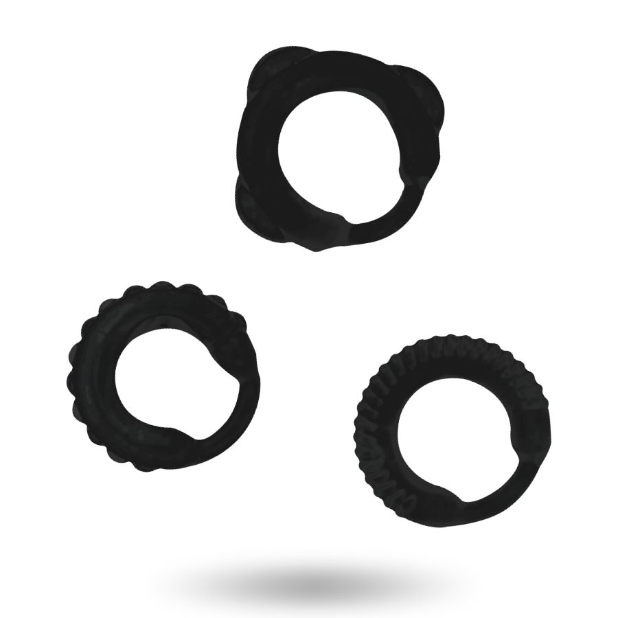 ADDICTED TOYS - SET C-RING NERO ADDICTED TOYS - C-RING SET BLACK
