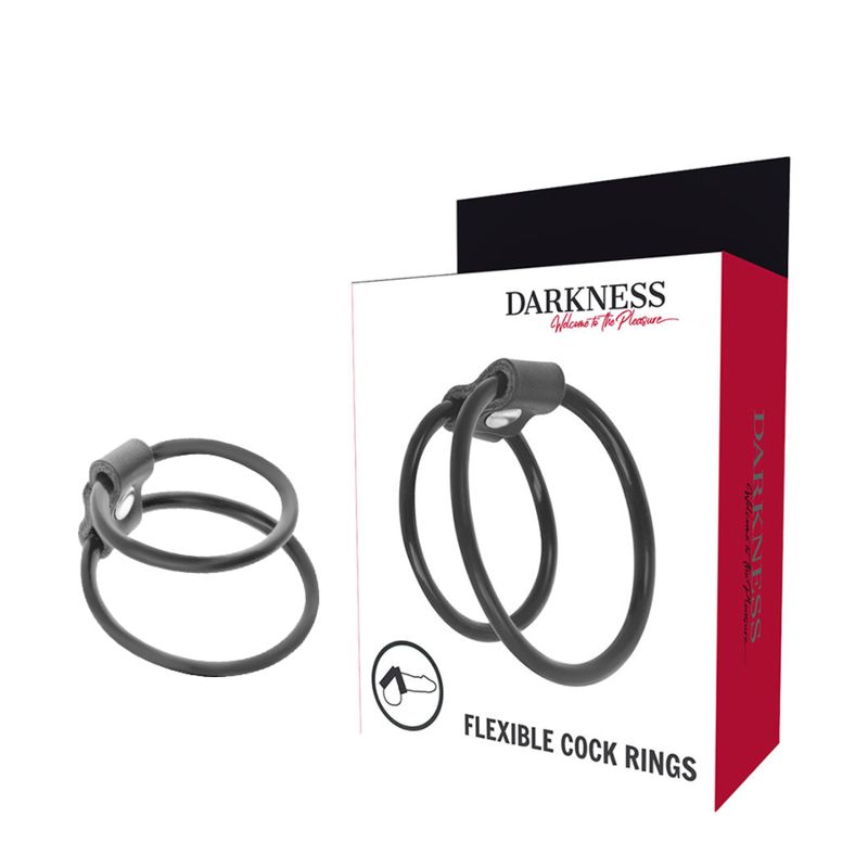 DARKNESS - ANELLI PER PENE DUO POTENZIATORI. DARKNESS - ENHANCING DUO PENIS RINGS.