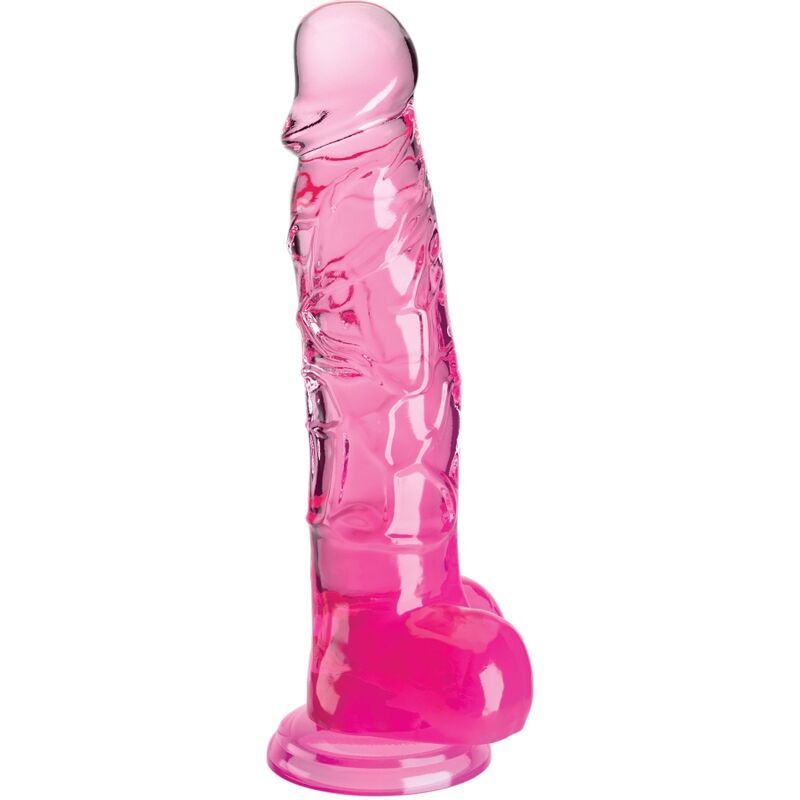 KING COCK - CLEAR PENE REALISTICO CON SFERE 16.5 CM ROSA KING COCK - CLEAR REALISTIC PENIS WITH BALLS 16.5 CM PINK